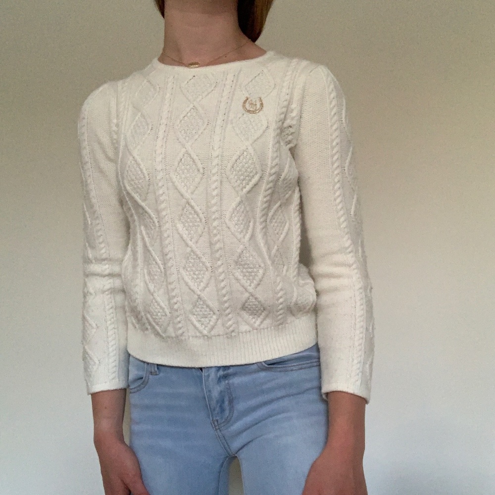 Girls’ White knitted Janie and Jack Sweater